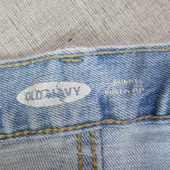 Old Navy Jeans Mens 32X30 Blue Skinny Built In Flex Distressed Y2K Punk Grunge - Picture 2 of 12